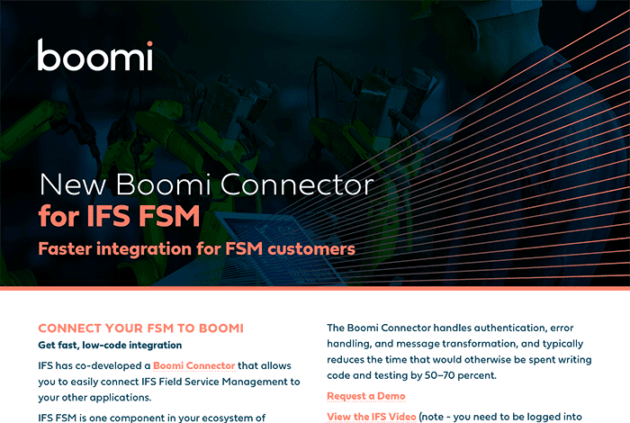 New Boomi Connector for IFS FSM