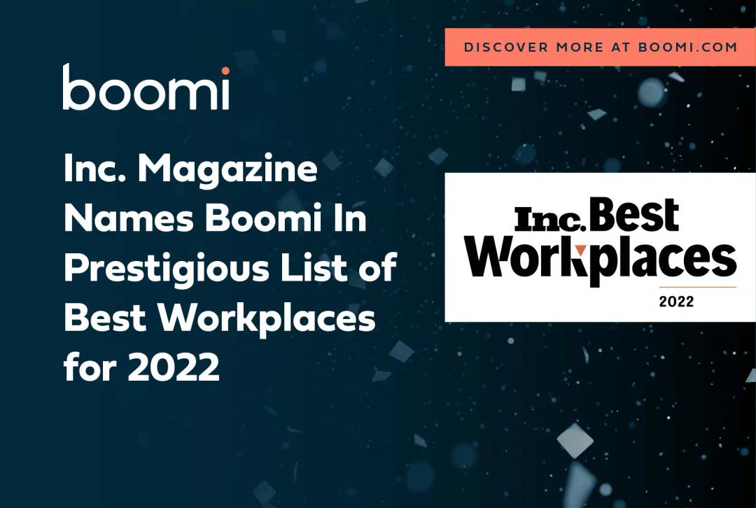 Inc. Magazineが2022年の名高い「Best Workplaces」にBoomiを選定