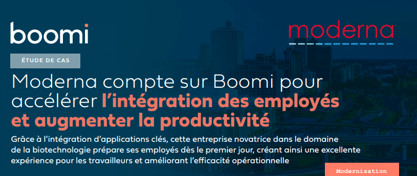 Moderna compte sur Boomi pour accélérer l’intégration des employés et augmenter la productivité